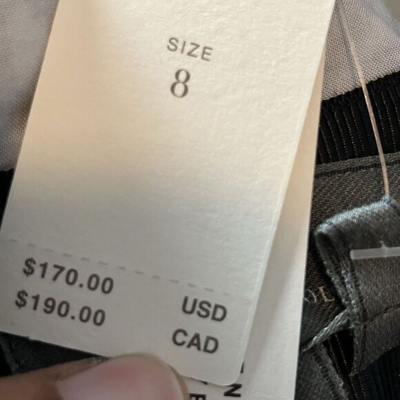 Anthropologie Dress Womens 8 V-Neck Ruched Front Slit Maxi Long Black Printed - Picture 8 of 11